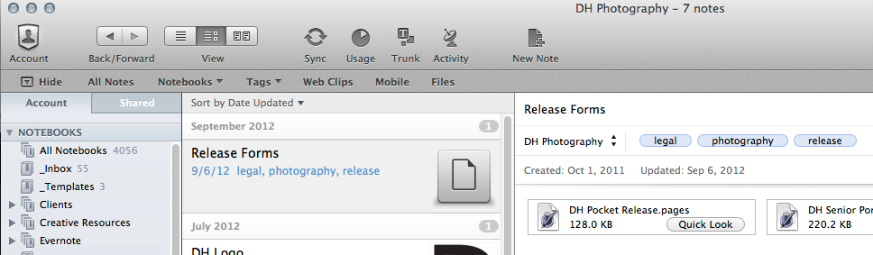 EvernoteWindow Evernote